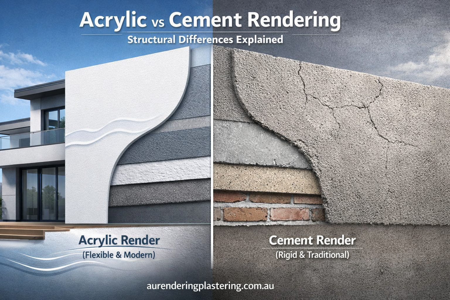 crylic vs. Traditional Cement Rendering